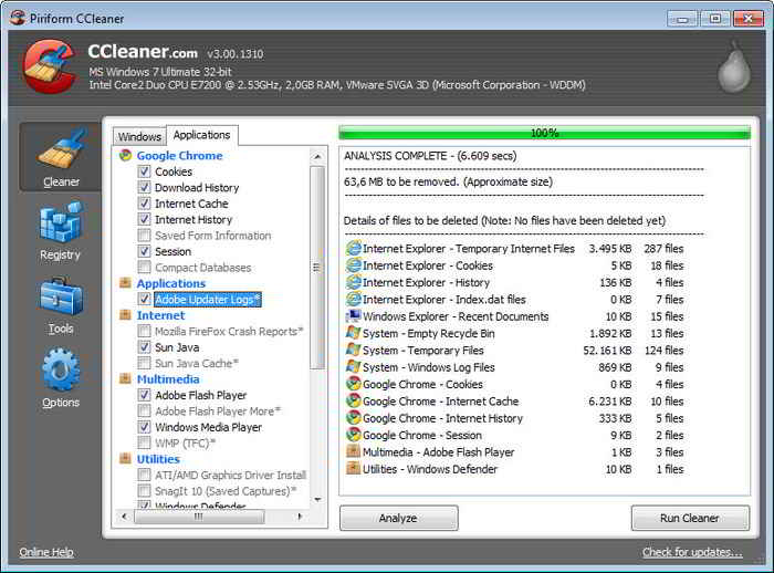CCleaner after Using CCenhancer